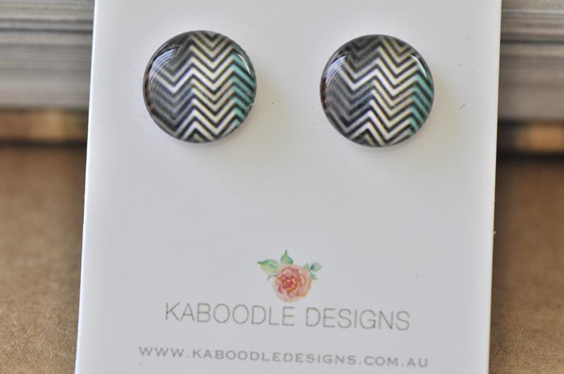Handmade Artwork Chevron Earrings - ER506
