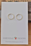 Silver - Stainless Steel Circle Ring Cutout Mini Dainty Minimalist Stud Earrings