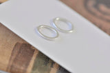 Silver - Stainless Steel Circle Ring Cutout Mini Dainty Minimalist Stud Earrings