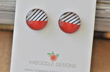 Handmade Artwork Geometric Stripes Red Earrings - ER514
