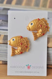 Lucky Goldfish Resin Stud Earrings