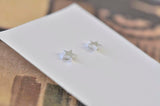 Silver - Stainless Steel Star Cutout Mini Dainty Minimalist Stud Earrings