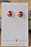 Ladybird Ladybug Beetle Enamel Stud Earrings