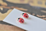 Ladybird Ladybug Beetle Enamel Stud Earrings
