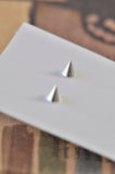Silver - Stainless Steel Point Cutout Mini Dainty Minimalist Stud Earrings