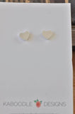 Silver - Stainless Steel Heart Ring Cutout Mini Dainty Minimalist Stud Earrings