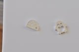 Silver - Stainless Steel Penguin and Igloo Cutout Mini Dainty Minimalist Stud Earrings