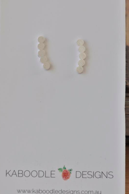 Silver - Stainless Steel Circles Mini Dainty Minimalist Stud Drop Earrings