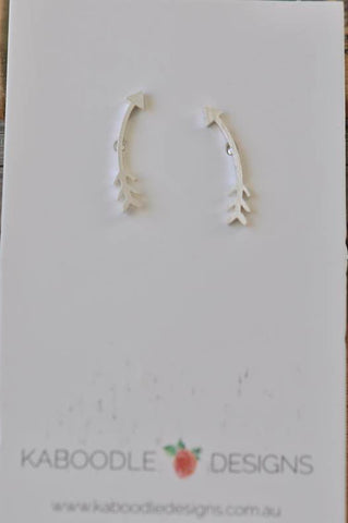 Silver - Stainless Steel Bohomian Bow Arrow Mini Dainty Minimalist Stud Earrings