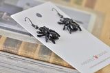 Novelty Fun Steampunk Black Spider Drop Dangle Earrings
