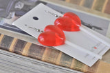 Lollipop Candy Novelty Fun Drop Dangle Earrings - Red