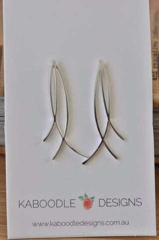 Silver - Stainless Steel Fish Cutout Branches Mini Dainty Minimalist Stud Earrings