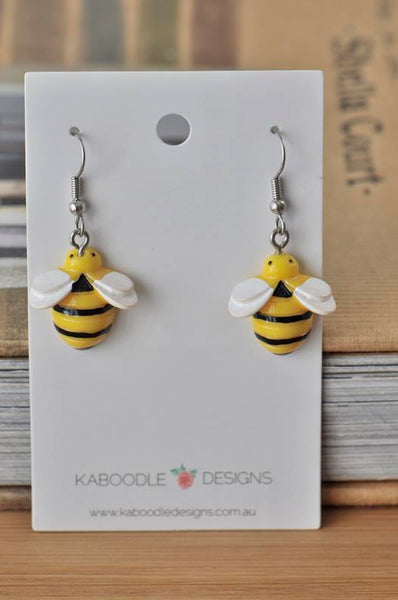 Bumble Bee Resin Dangle Drop Earrings