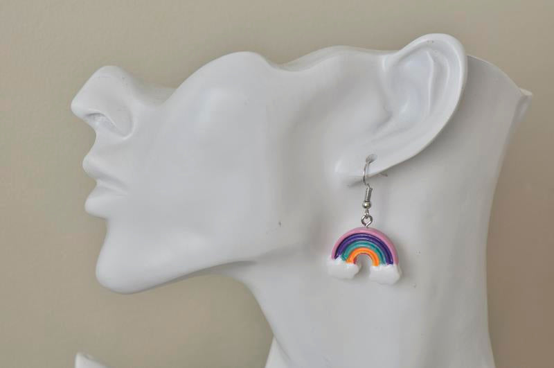 Over the Rainbow and Cloud Dangle Drop Earrings