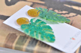 Acrylic Perspex Laser Cut Monstera Glitter Leaf Drop Earrings