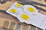 Acrylic Perspex Sunnyside Up Egg Dangle Earrings