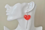 Lollipop Candy Novelty Fun Drop Dangle Earrings - Red