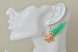 Novelty Fun Retro Trolls Dangle Drop Earrings - Green