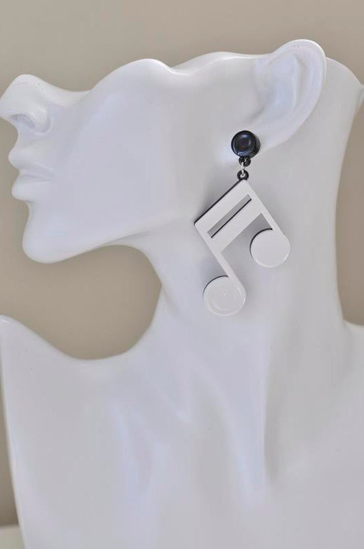 Acrylic Perspex Laser Cut Music Notes Drop Earrings