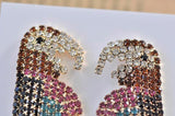 Rhineston Jewelled Parrot Stud Drop Earrings