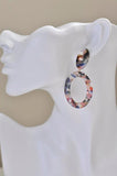 Acrylic Perspex Resin Oval Dangle Earrings