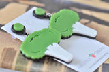 Acrylic Perspex Green Broccoli Vegetable Drop Dangle Earrings