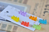 Miniature 3D Candy Lolly 3 Gummy bear Dangle Drop Earrings