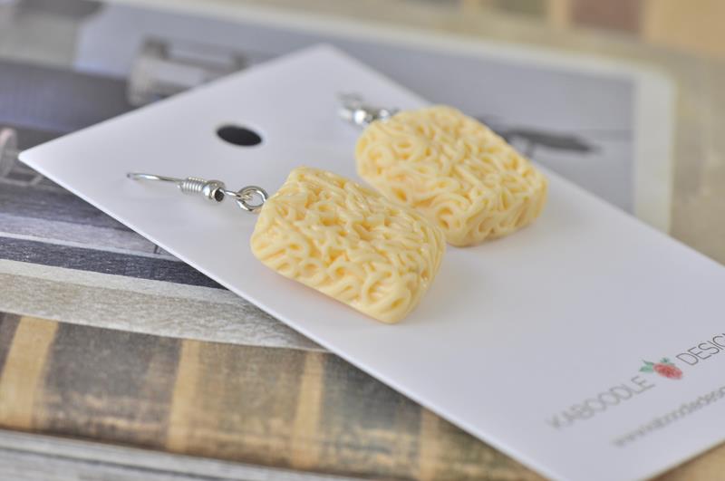Instant Noodles Ramen Novelty Fun Drop Dangle Earrings