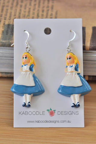 Alice In Wonderland Resin Drop Dangle Earrings