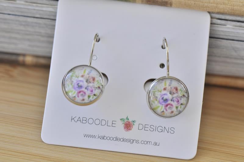 Handmade Round Boho Bohemian Flowers Dangle Earrings - CDE410