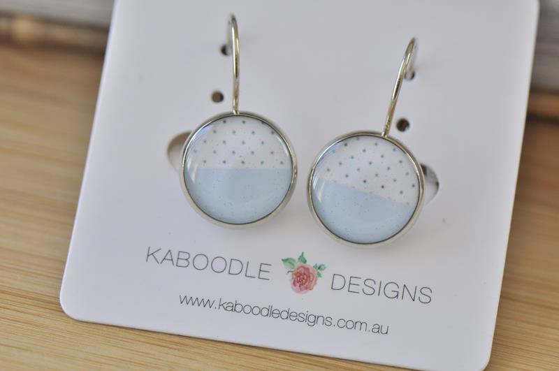 Handmade Round Geometric Shapes Polkadots Dangle Earrings - CDE430