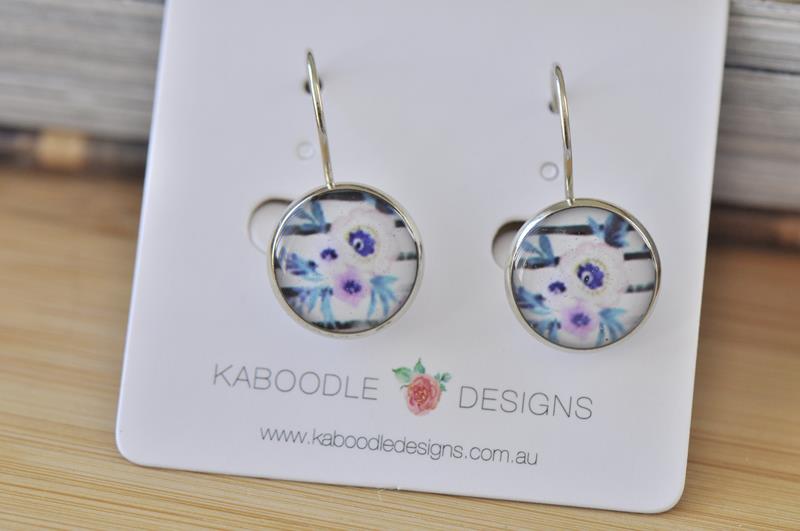 Handmade Round Boho Bohemian Flower Dangle Earrings - CDE446