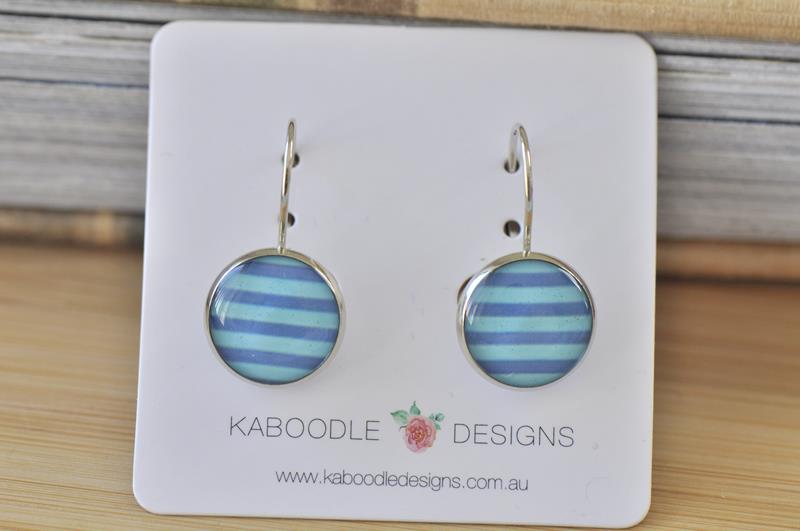Handmade Round Stripes Dangle Earrings - CDE423