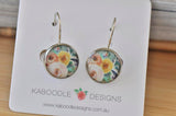 Handmade Round Boho Bohemian Flower Dangle Earrings - CDE451