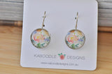 Handmade Round Boho Bohemian Flower Dangle Earrings - CDE453