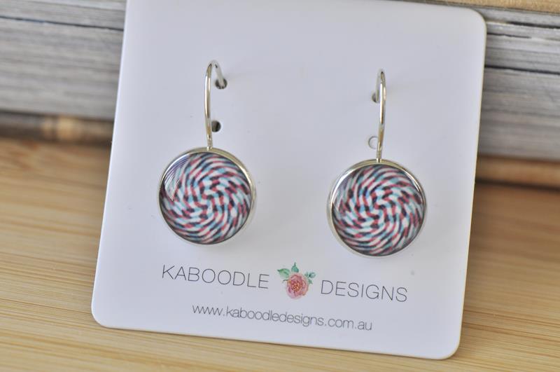 Handmade Round Swirl Artwork Dangle Earrings - CDE457