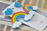 Acrylic Perspex Rainbow Cloud Dangle Earrings