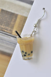 Bubble Tea Pearl Milk Tea Boba Novelty Fun Drop Dangle Earrings