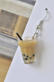 Bubble Tea Pearl Milk Tea Boba Novelty Fun Drop Dangle Earrings