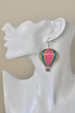 Acrylic Hot Air Balloon Up Up and Away Explorer Drop Earrings