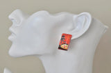 Korean Instant Noodles Shin Ramyun Ramen Novelty Fun Stud Earrings