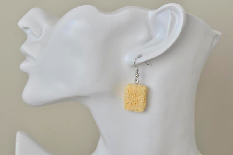 Instant Noodles Ramen Novelty Fun Drop Dangle Earrings