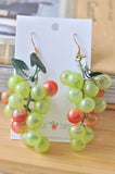 Cluster Green Grapes Wine Winery Vineyard Drop Earrings