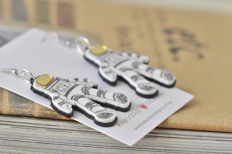 Acrylic Astronaut Space Universe Drop Dangle Earrings