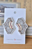 Novelty Australian Dessert Snack Lamington Stud Earrings