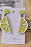 Acrylic Perspex Laser Cut Lemon Drop Dangle Earrings