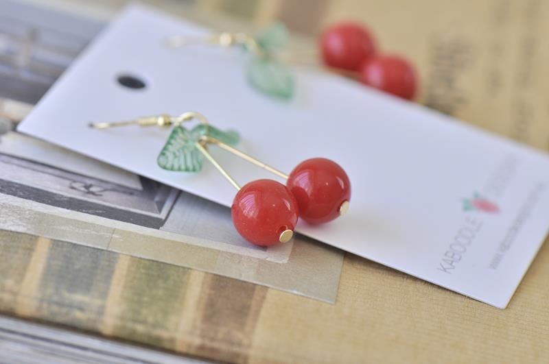 Cherry Novelty Fun Drop Dangle Earrings