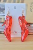 Wizard of Oz Dorothy Red Shoes Glass Slippers Heels Novelty Dangle Drop Earrings