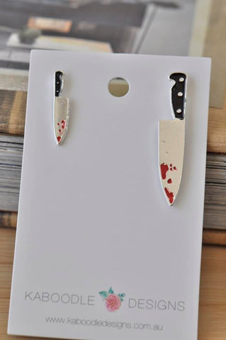 Novelty Fun Knife Dangle Earrings