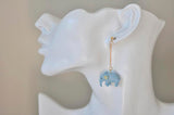 Miniature Elephant Good Luck Drop Dangle Earrings